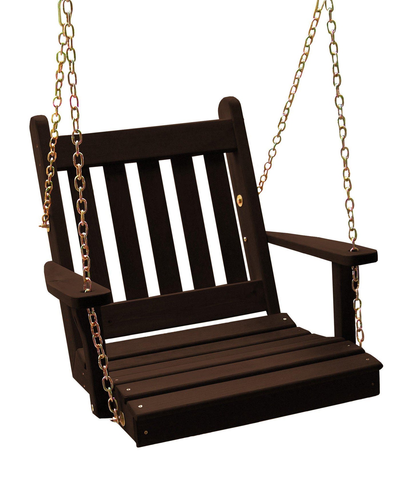 Regallion Outdoor Western Red Cedar 2' Traditional English Single Chair Swing - LEAD TIME TO SHIP 2 WEEKS
