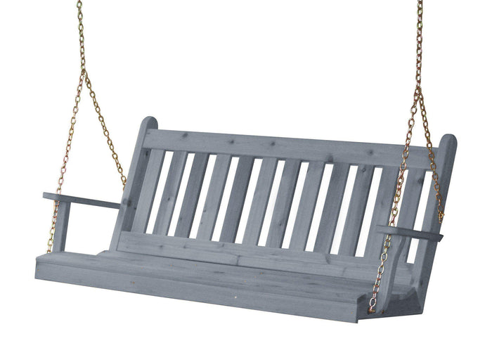 a&l western red cedar 5ft traditional english swing gray stain