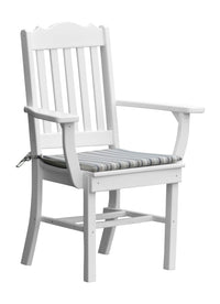 A&L Furniture Company Recycled Plastic Royal Dining Chair w/ Arms - White