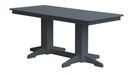 A&L Furniture Company Recycled Plastic 6'Dining Table - Dark Gray