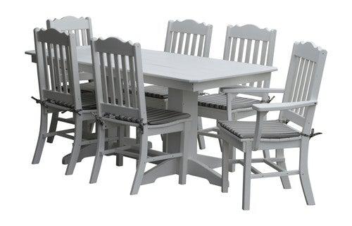 Bryton Park Poly Furniture Recycled Plastic 6ft Dining Table with Royal Chairs 7 Piece Set - LEAD TIME TO SHIP 10 BUSINESS DAYS