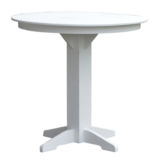 A&L Furniture Recycled Plastic 44" Round Bar Table - White