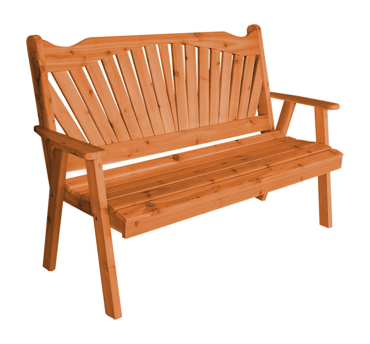 Regallion Outdoor Western Red Cedar 6' Fanback Garden Bench - LEAD TIME TO SHIP 2 WEEKS
