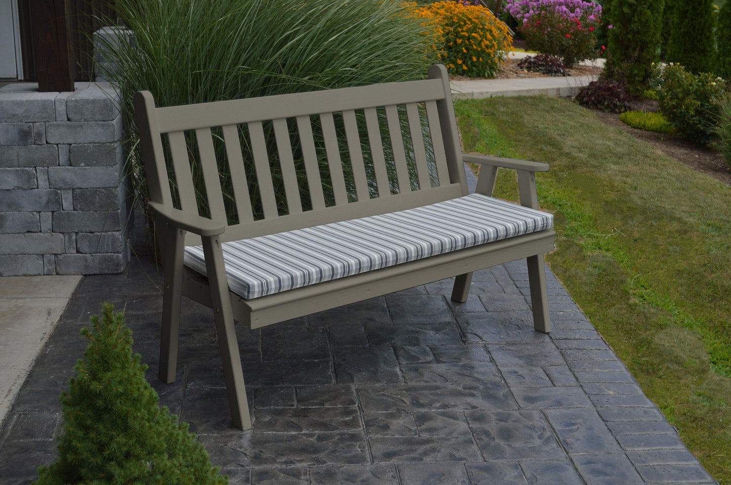 A&L Furniture Co. Yellow Pine 5' Traditional English Garden Bench - LEAD TIME TO SHIP 10 BUSINESS DAYS
