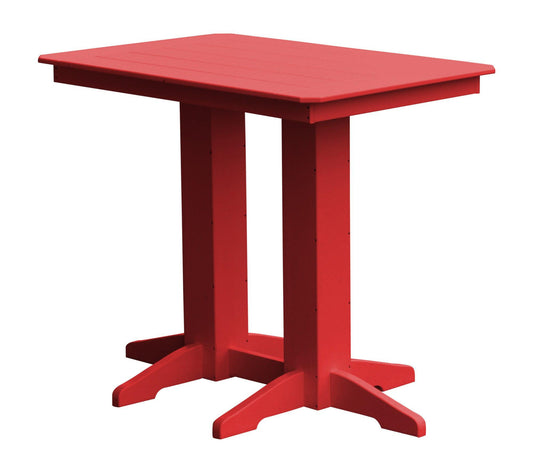 A&L Furniture Recycled Plastic 48" x 33" Bar Table - Bright Red