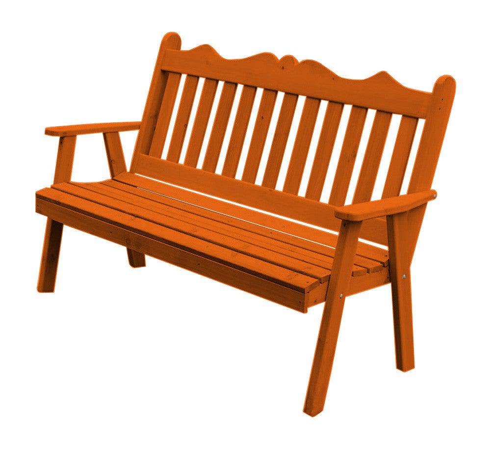 Regallion Outdoor Western Red Cedar 4' Royal English Garden Bench - LEAD TIME TO SHIP 15 BUSINESS DAYS OR LESS
