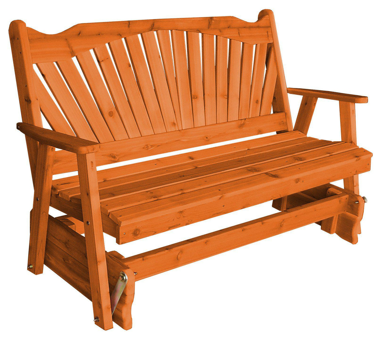 Regallion Outdoor Western Red Cedar 5' Fanback Glider - LEAD TIME TO SHIP 7 BUSINESS DAYS OR LESS