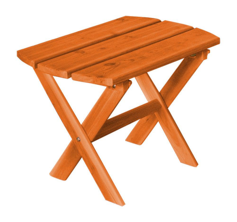 Regallion Outdoor Western Red Cedar Folding Oval End Table - LEAD TIME TO SHIP 7 BUSINESS DAYS OR LESS