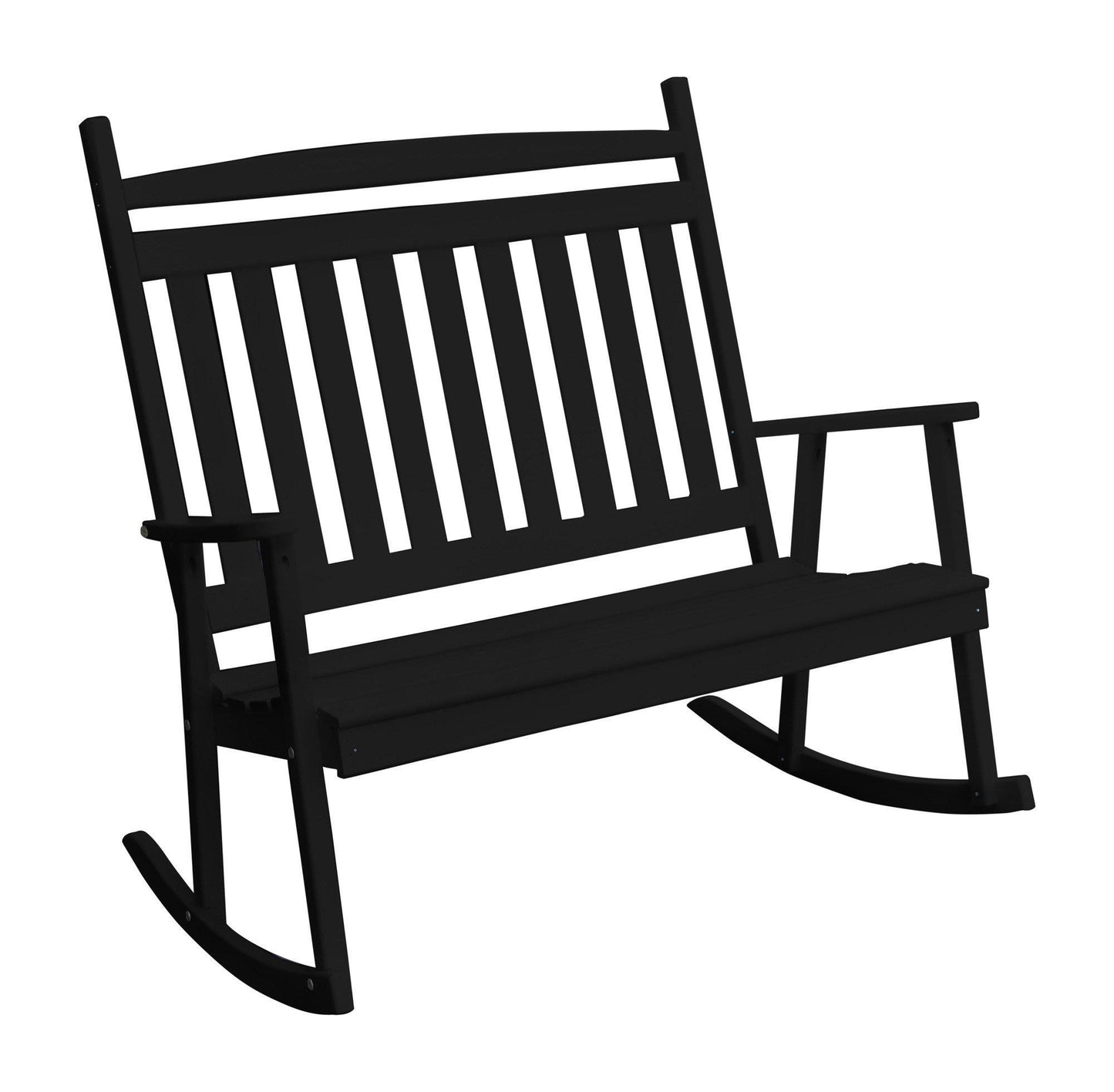 A&L FURNITURE CO. Yellow Pine Double Classic Porch Rocking Chair - LEAD TIME TO SHIP 10 BUSINESS DAYS
