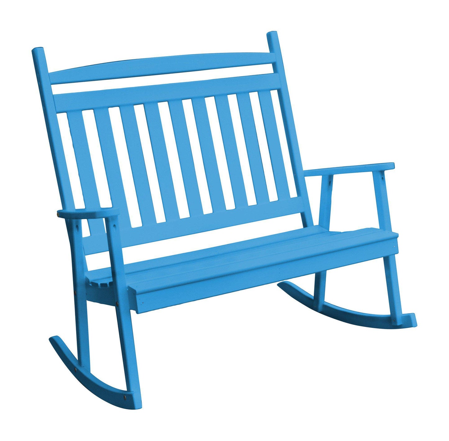 A&L FURNITURE CO. Yellow Pine Double Classic Porch Rocking Chair - LEAD TIME TO SHIP 10 BUSINESS DAYS