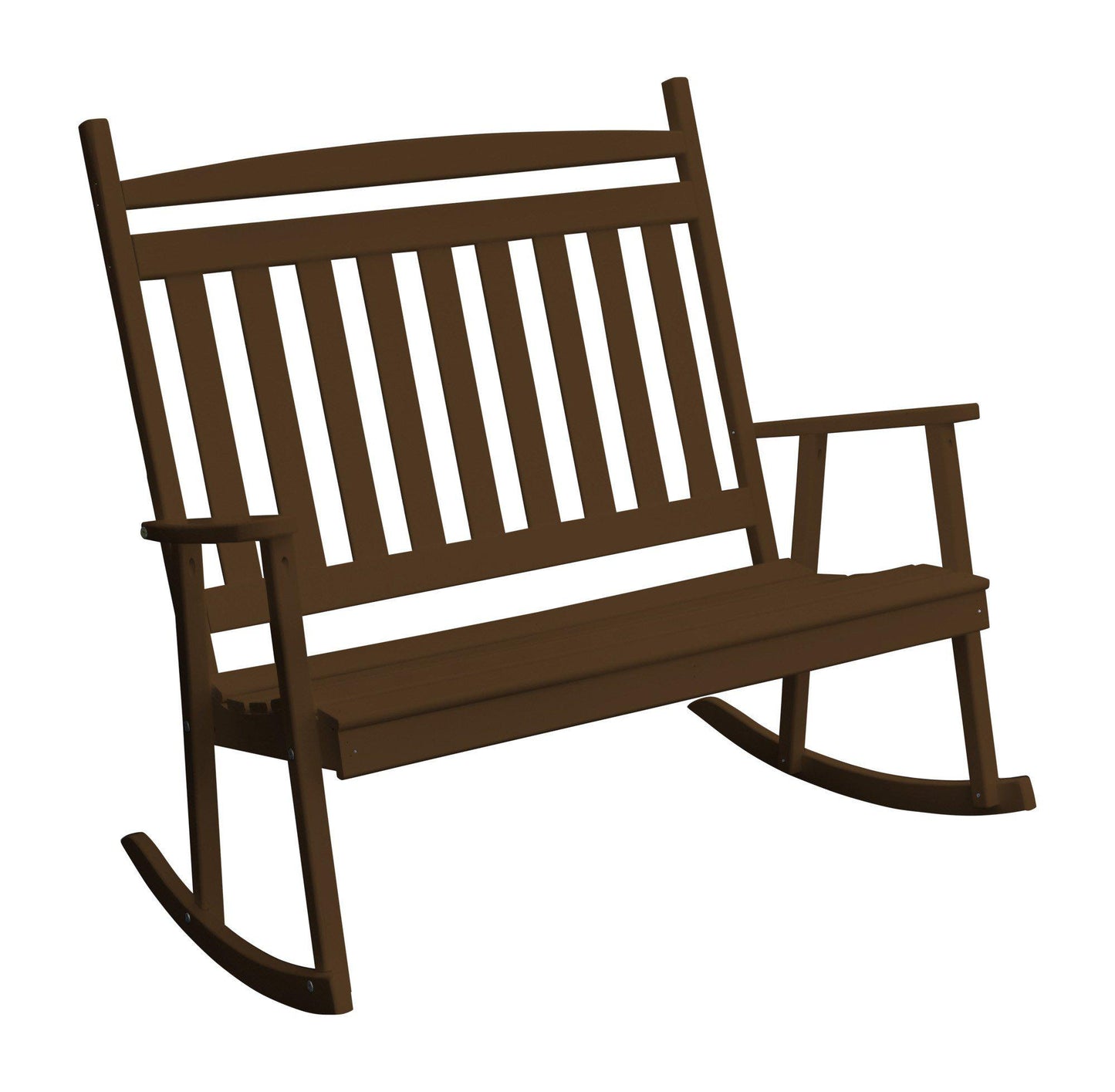 A&L FURNITURE CO. Yellow Pine Double Classic Porch Rocking Chair - LEAD TIME TO SHIP 10 BUSINESS DAYS