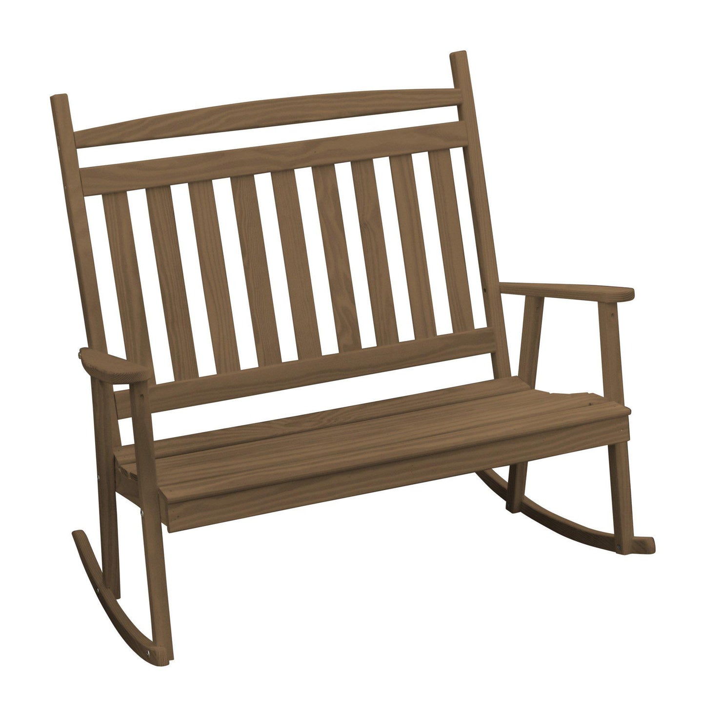 A&L FURNITURE CO. Yellow Pine Double Classic Porch Rocking Chair - LEAD TIME TO SHIP 10 BUSINESS DAYS