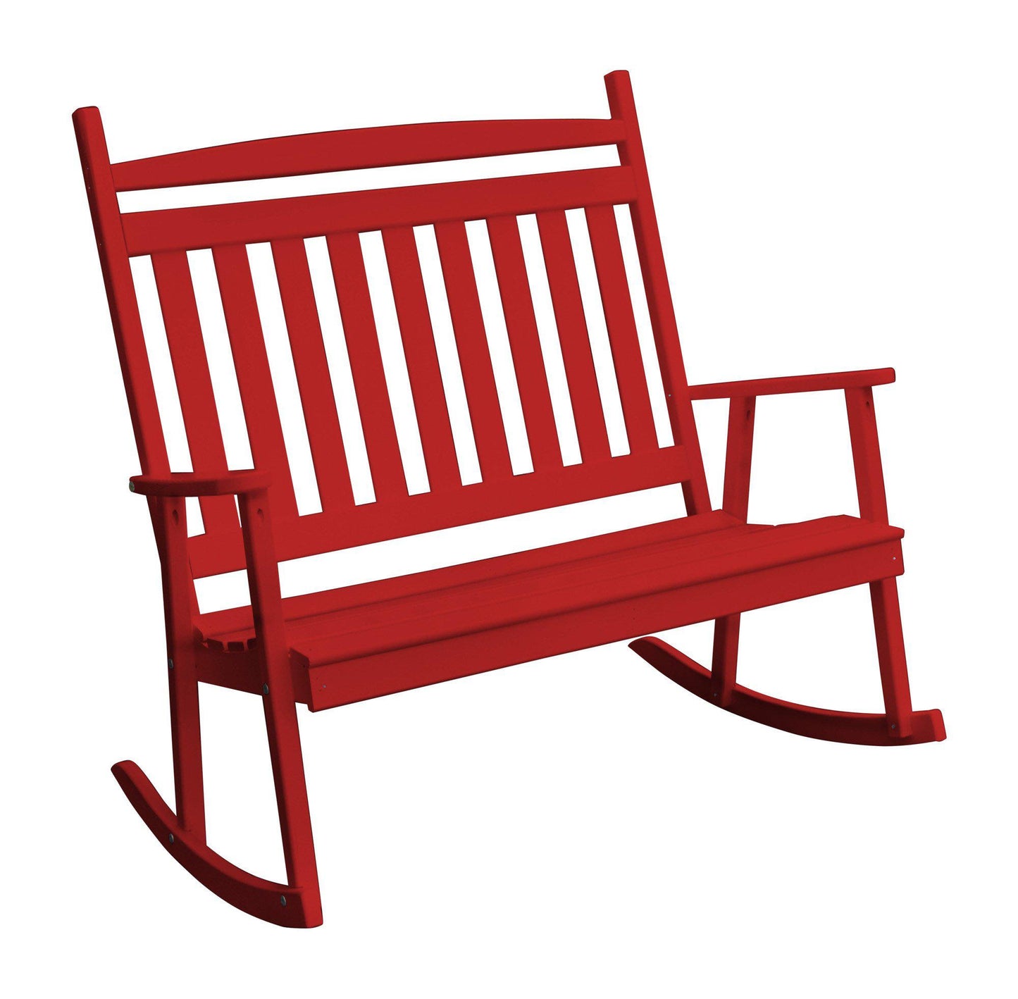 A&L FURNITURE CO. Yellow Pine Double Classic Porch Rocking Chair - LEAD TIME TO SHIP 10 BUSINESS DAYS