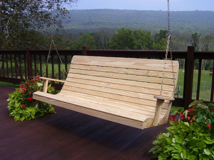 a&l pressure treated 6ft highback swing unfinished