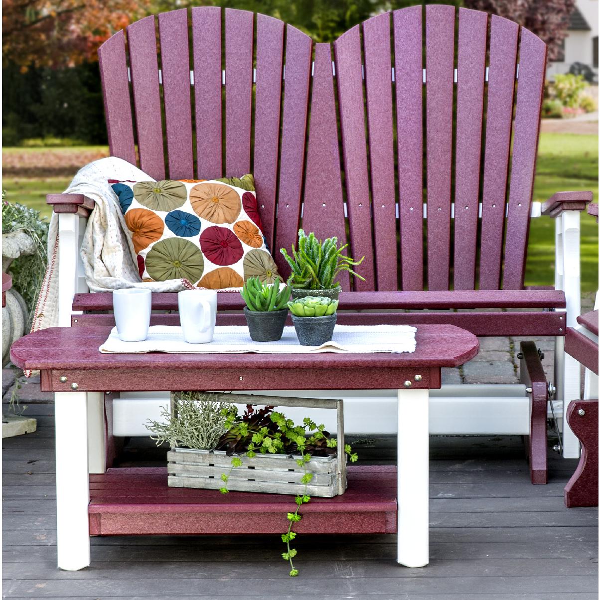 Leisure Lawns Amish Made Recycled Plastic 4' Fan-Back Glider Model #340 - LEAD TIME TO SHIP 4 WEEKS