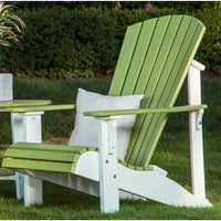 luxcraft recycled plastic deluxe adirondack chair lime green on white