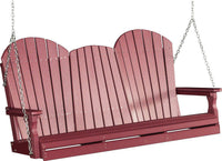 LuxCraft Adirondack 5ft. Recycled Plastic Porch Swing - Rocking Furniture