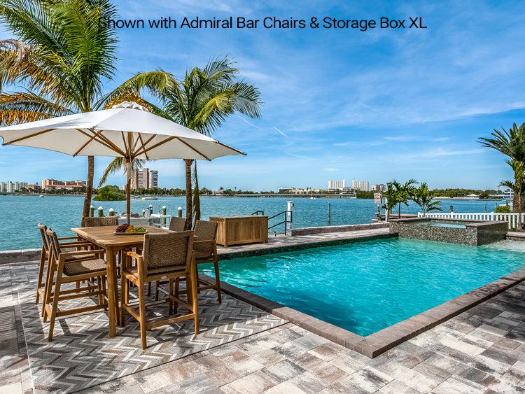Royal Teak Collection Admiral 32" x 65" Rectangular Bar Table - SHIPS WITHIN 1 TO 2 BUSINESS DAYS