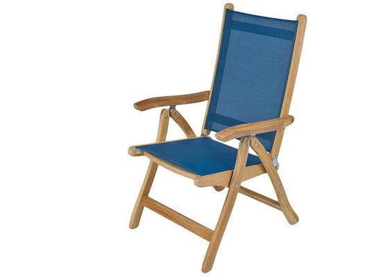 Royal Teak Collection Florida Folding Reclining Sling Arm Chair - SHIPS WITHIN 1 TO 2 BUSINESS DAYS