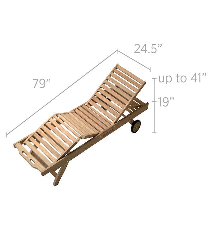 Royal Teak Collection Outdoor 5 position Lounging Sun Bed - SHIPS WITHIN 1 TO 2 BUSINESS DAYS