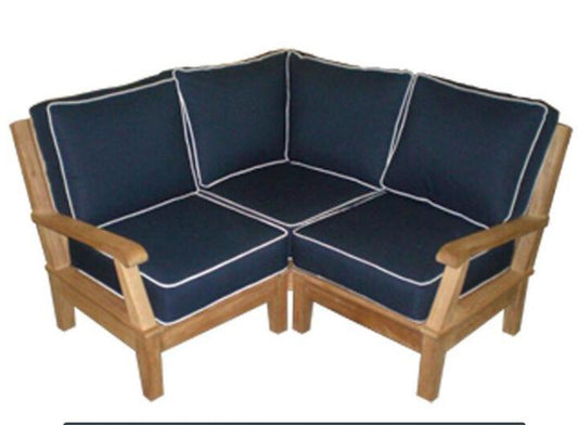 Royal Teak Outdoor Deep Seating Miami Sectional Base Module-Corner and 2 Sides with Arms - SHIPS WITHIN 1 TO 2 BUSINESS DAYS