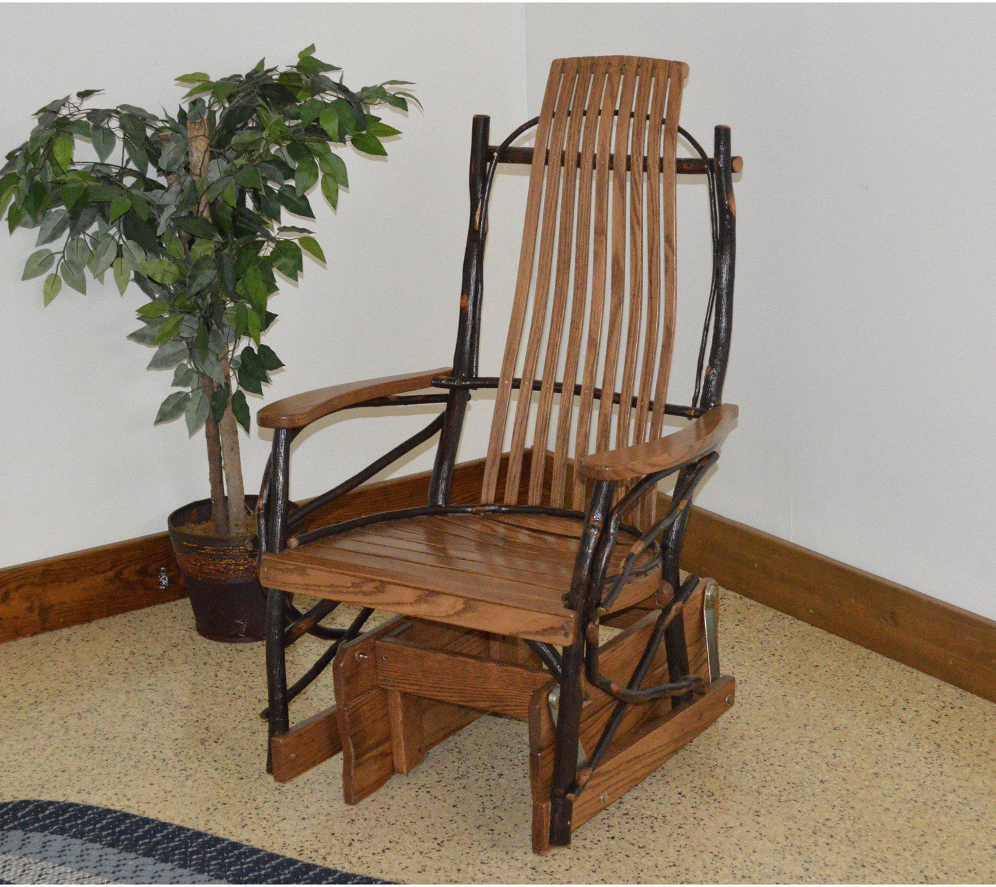 A & L Furniture Co. Amish Bentwood Hickory Glider Rocker - Ships FREE in 5-7 Business days - Rocking Furniture