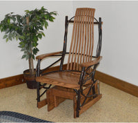 A & L Furniture Co. Amish Bentwood Hickory Glider Rocker  - Ships FREE in 5-7 Business days - Rocking Furniture