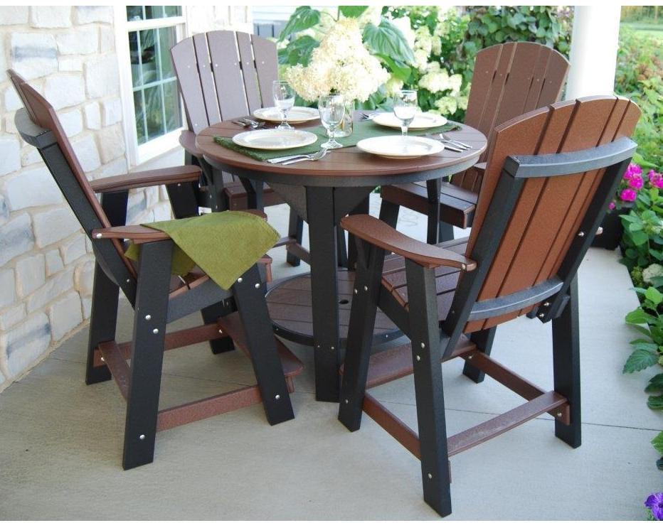 Wildridge Recycled Plastic Heritage 6 Piece 48" Pub Table Set with 4 Balcony Chairs (Counter Height ) (LIGHT GRAY ON WHITE) - LEAD TIME TO SHIP 6 WEEKS OR LESS