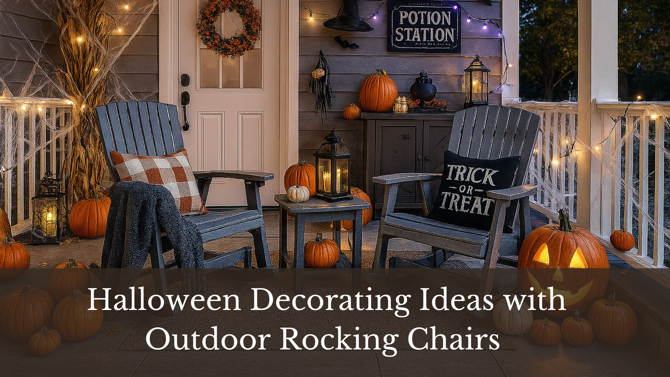 Halloween Porch Decorating Ideas with Outdoor Rocking Chairs – Rocking ...