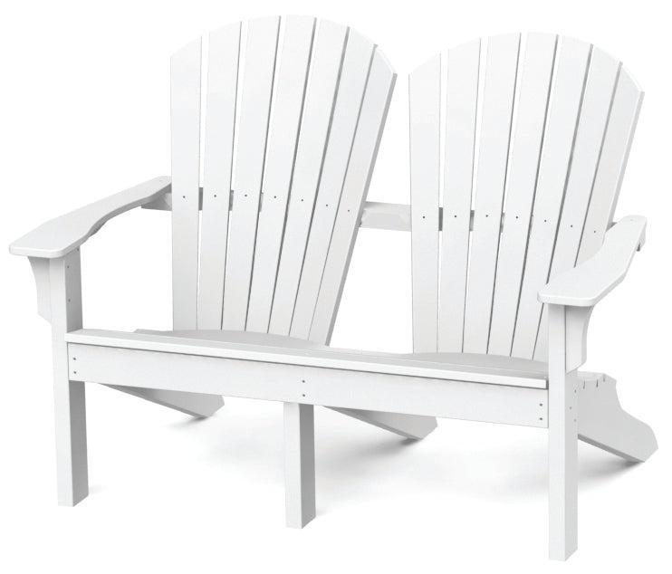 Seaside Casual Recycled Plastic Adirondack Shellback Love Seat - LEAD TIME TO SHIP 2 TO 4 WEEKS