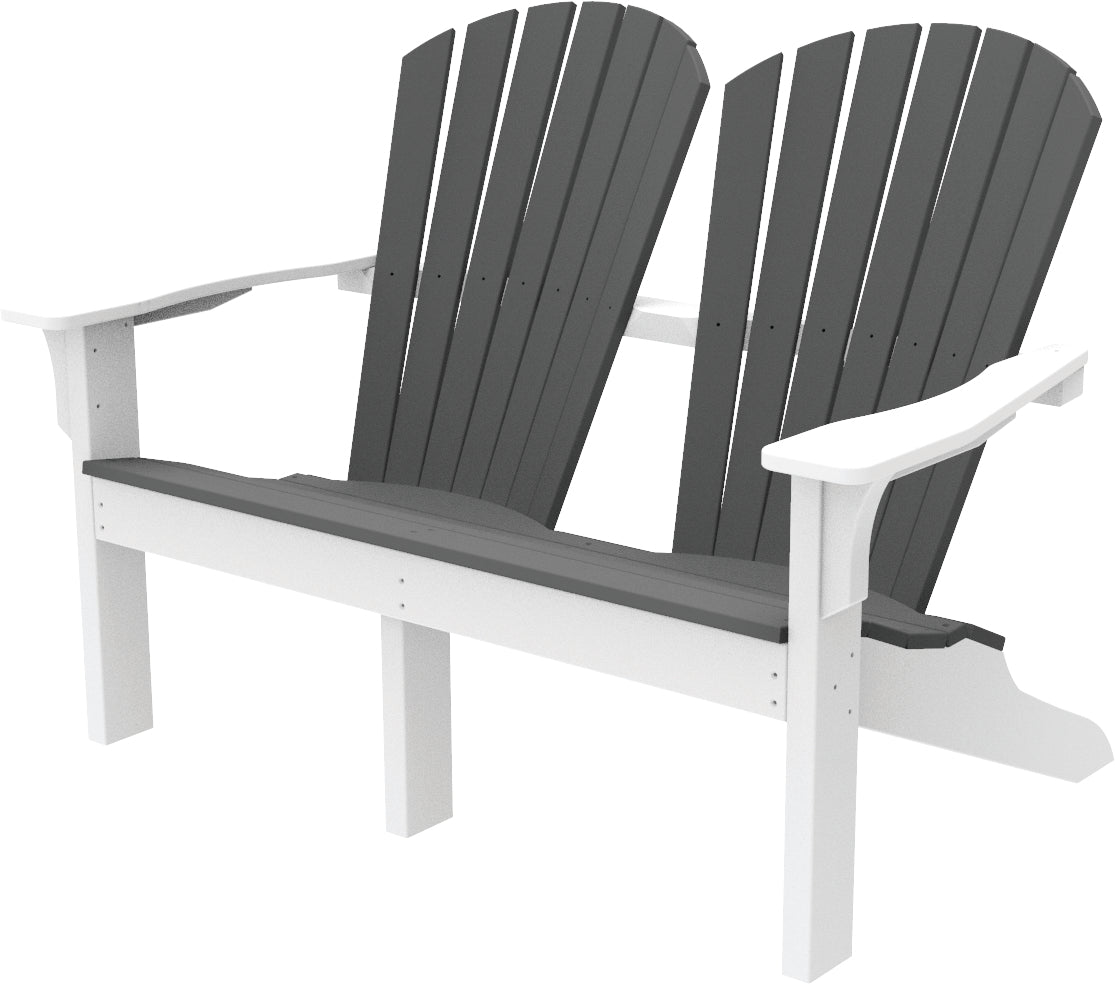 Seaside Casual Recycled Plastic Adirondack Shellback Love Seat - LEAD TIME TO SHIP 2 TO 4 WEEKS