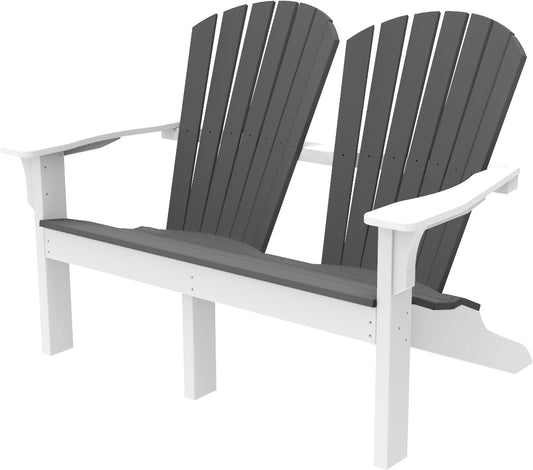 Seaside Casual Recycled Plastic Adirondack Shellback Love Seat - LEAD TIME TO SHIP 2 TO 4 WEEKS