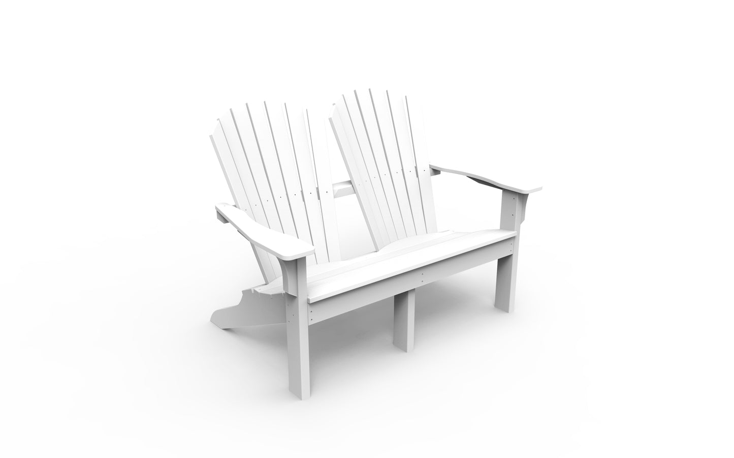 Seaside Casual Recycled Plastic Adirondack Shellback Love Seat - LEAD TIME TO SHIP 2 TO 4 WEEKS