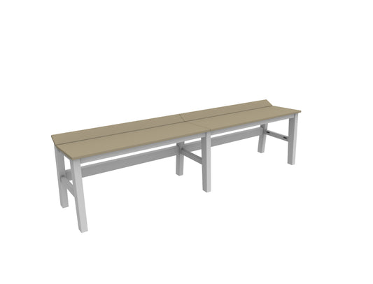 Seaside Casual Recycled Plastic SYM Dining Bench 72" - LEAD TIME TO SHIP 2 TO 4 WEEKS