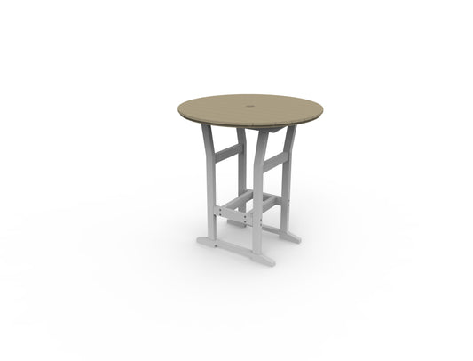 Seaside Casual Recycled Plastic Coastline Cafe Round Bar Table  (BAR HEIGHT) - LEAD TIME TO SHIP 2 TO 4 WEEKS