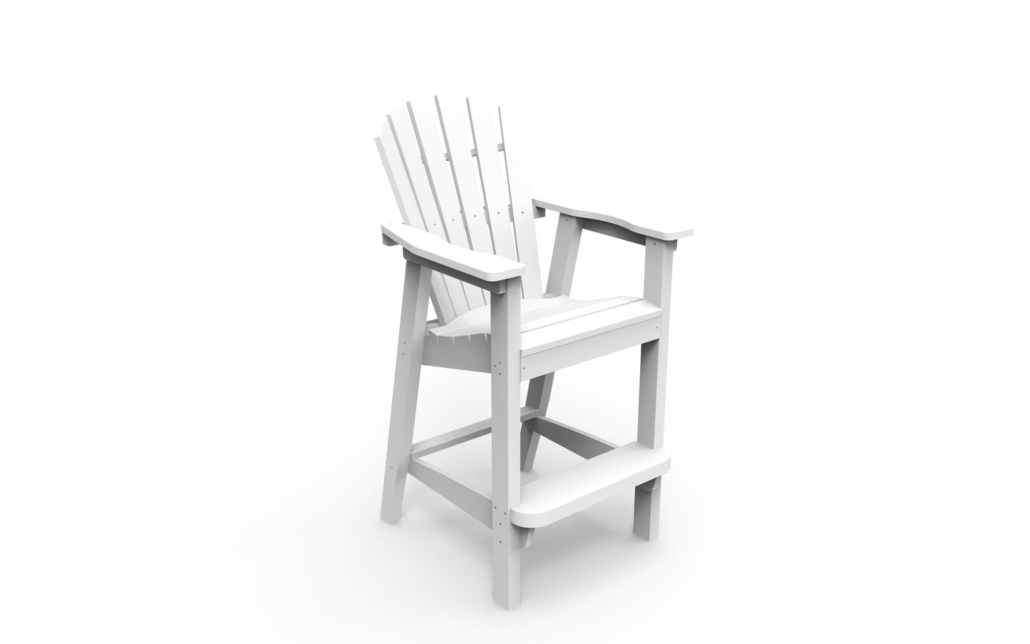Seaside Casual Recycled Plastic Adirondack Shellback Bar Chair (BAR HEIGHT) - LEAD TIME TO SHIP 2 TO 4 WEEKS