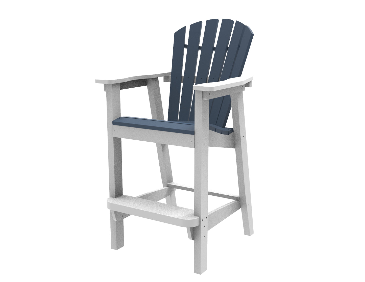 Seaside Casual Recycled Plastic Adirondack Shellback Bar Chair (BAR HEIGHT) - LEAD TIME TO SHIP 2 TO 4 WEEKS