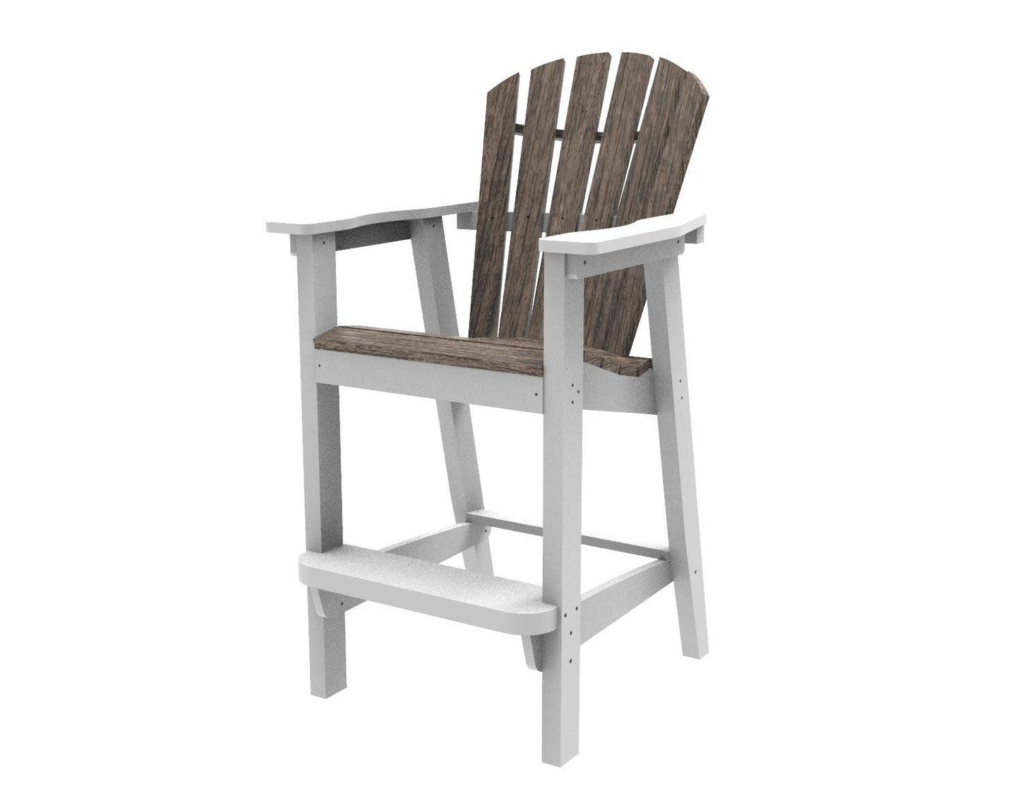 Seaside Casual Recycled Plastic Adirondack Shellback Bar Chair (BAR HEIGHT) - LEAD TIME TO SHIP 2 TO 4 WEEKS