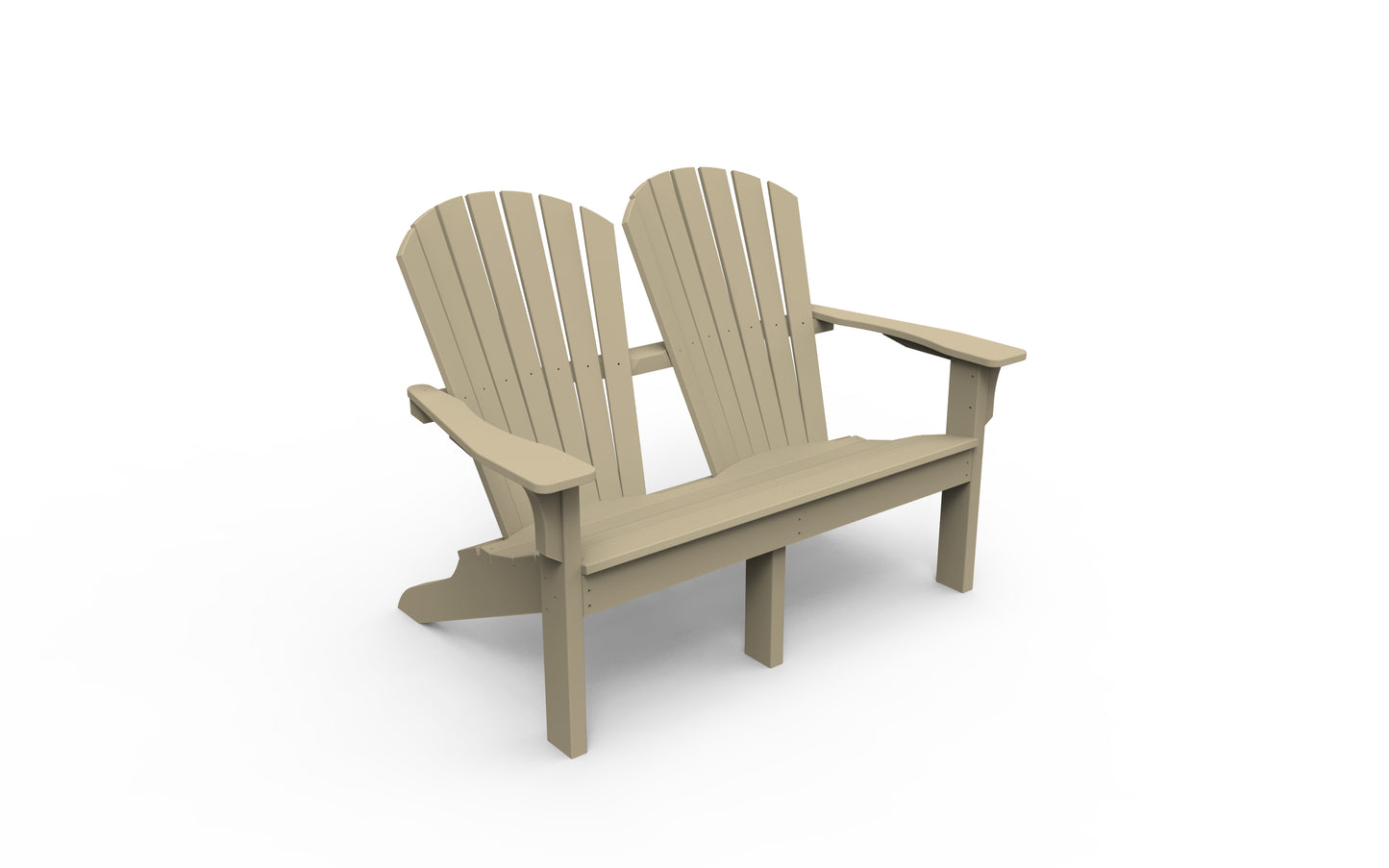 Seaside Casual Recycled Plastic Adirondack Shellback Love Seat - LEAD TIME TO SHIP 2 TO 4 WEEKS