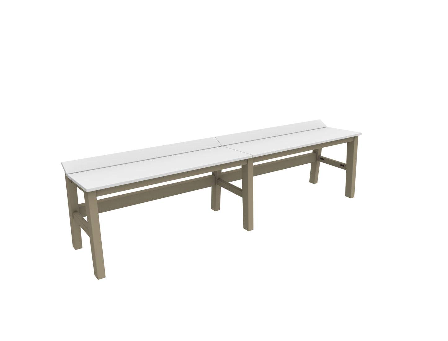 Seaside Casual Recycled Plastic SYM Dining Bench 72" - LEAD TIME TO SHIP 4 TO 6 WEEKS