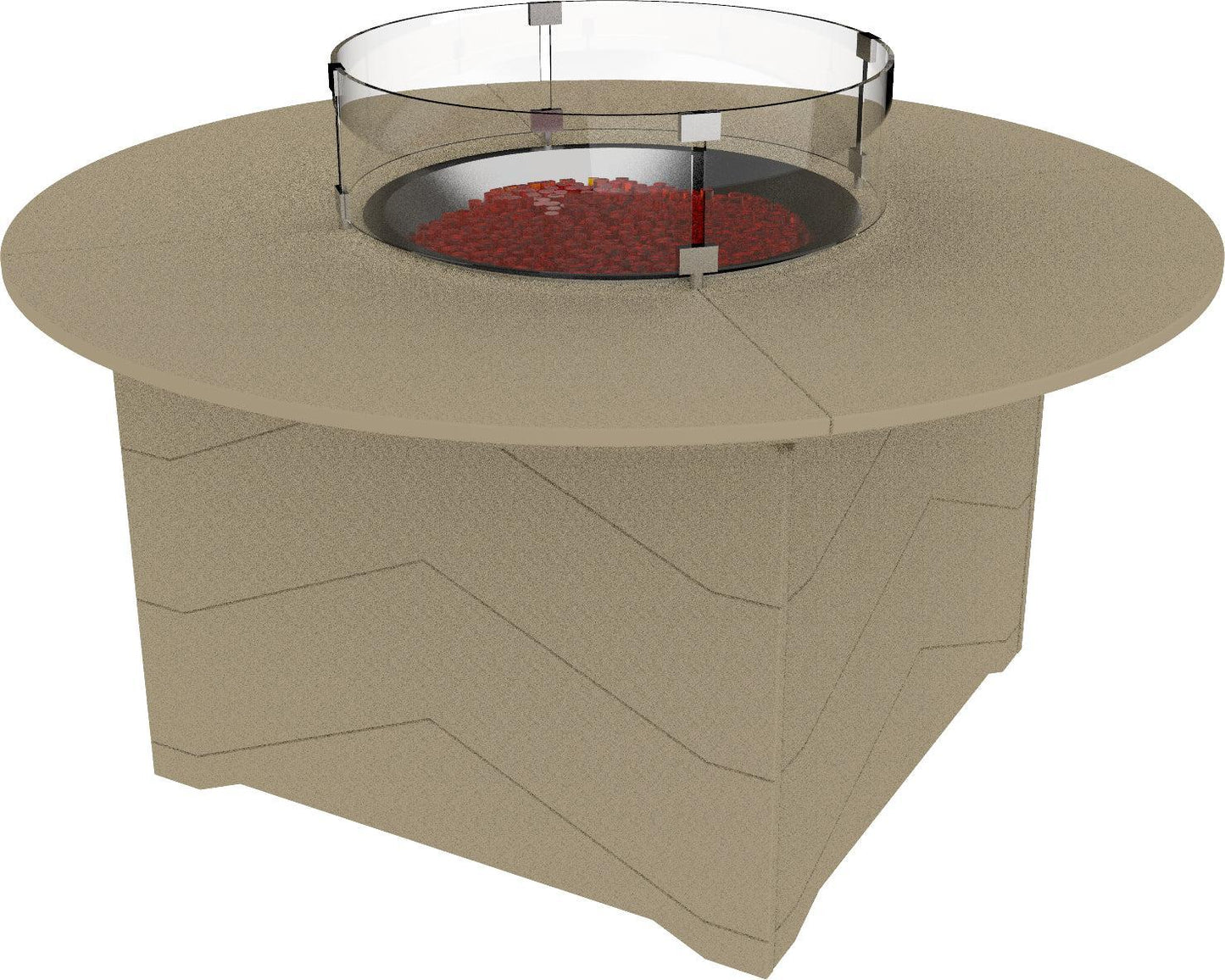Seaside Casual Recycled Plastic Aura 50" Round Fire Table - LEAD TIME TO SHIP 2 TO 4 WEEKS