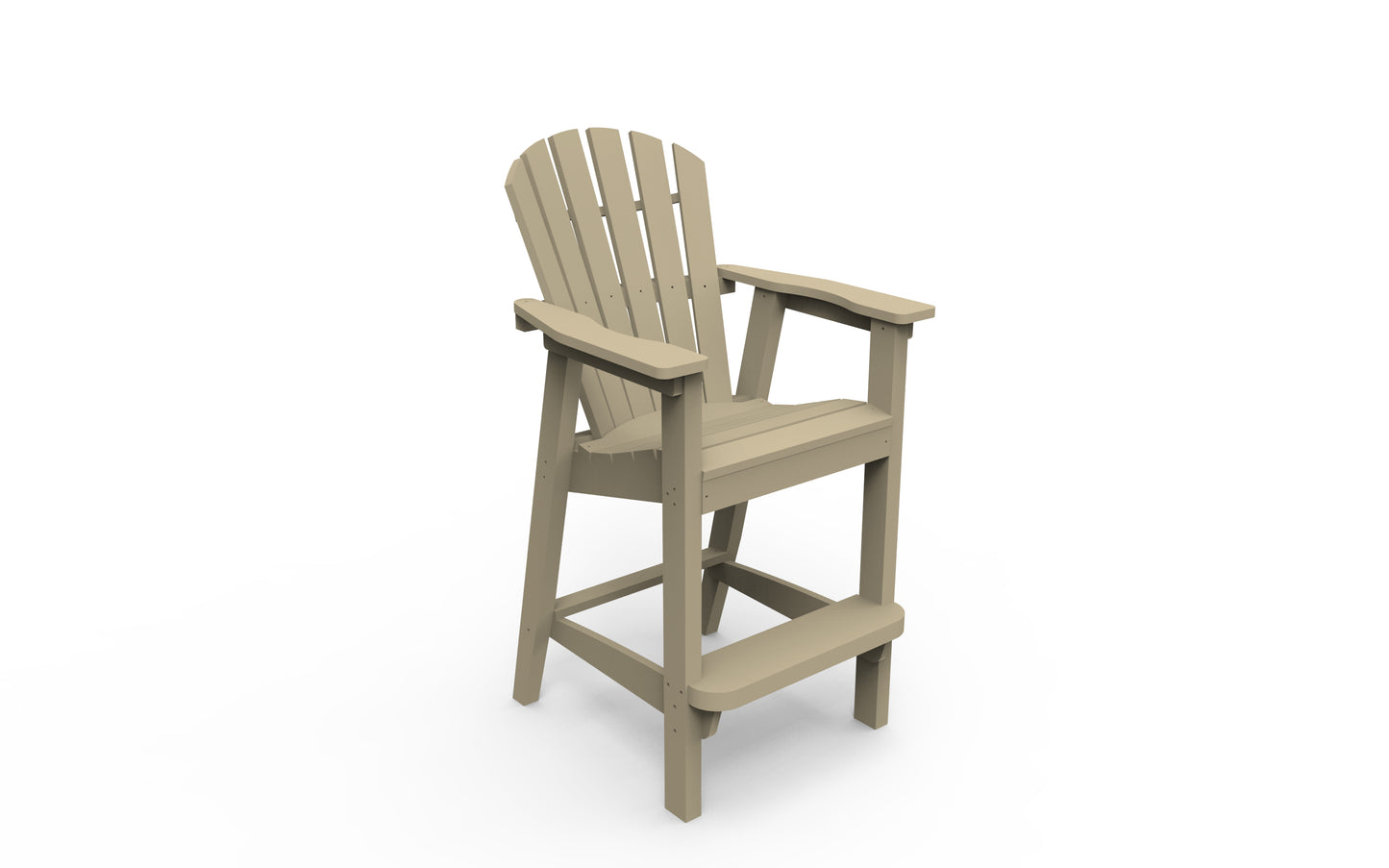 Seaside Casual Recycled Plastic Adirondack Shellback Bar Chair (BAR HEIGHT) - LEAD TIME TO SHIP 2 TO 4 WEEKS