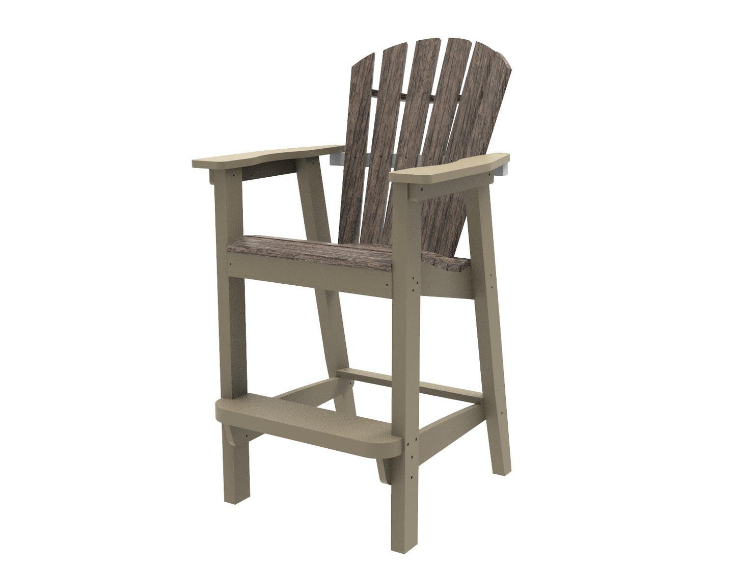 Seaside Casual Recycled Plastic Adirondack Shellback Bar Chair (BAR HEIGHT) - LEAD TIME TO SHIP 2 TO 4 WEEKS