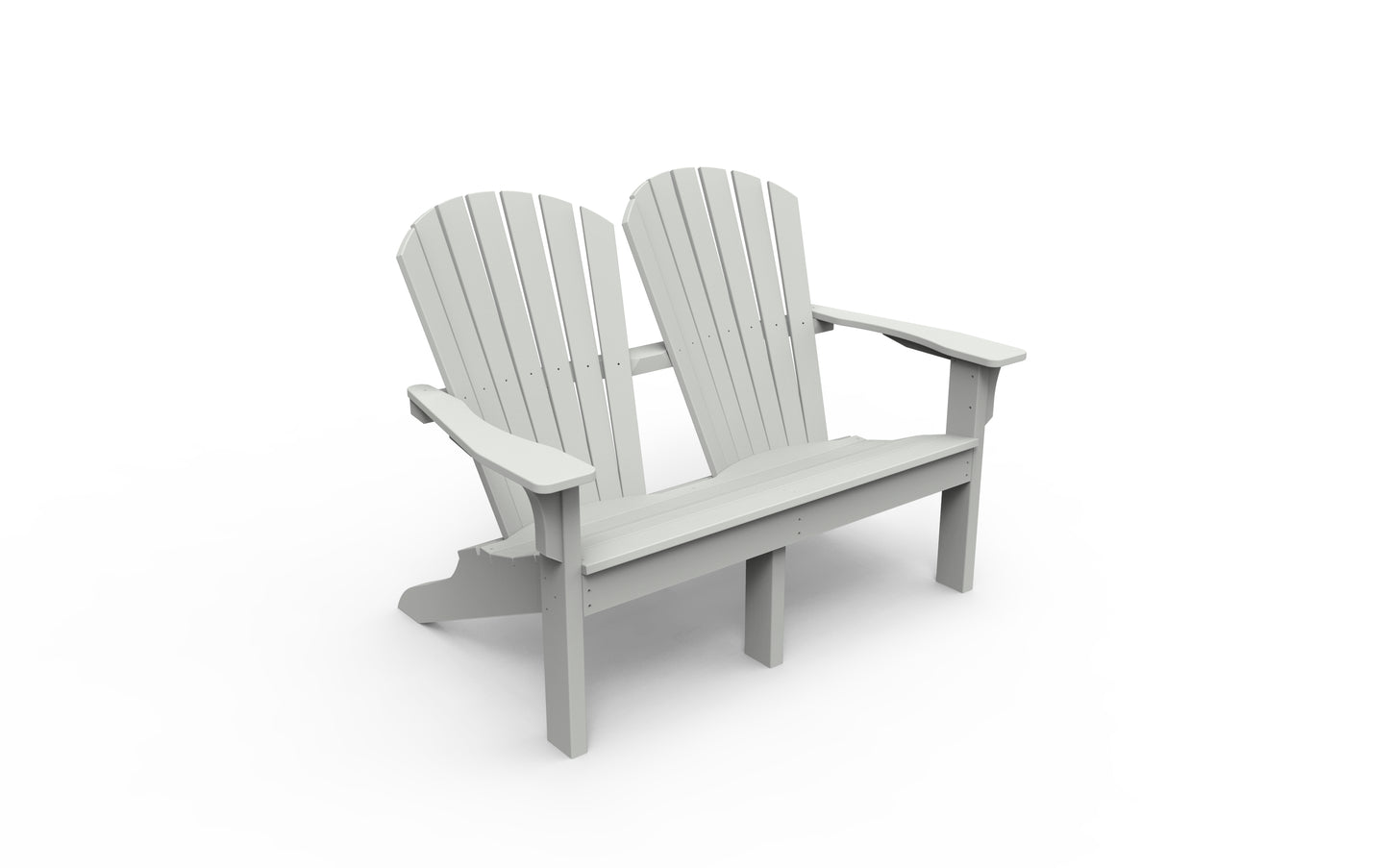 Seaside Casual Recycled Plastic Adirondack Shellback Love Seat - LEAD TIME TO SHIP 2 TO 4 WEEKS