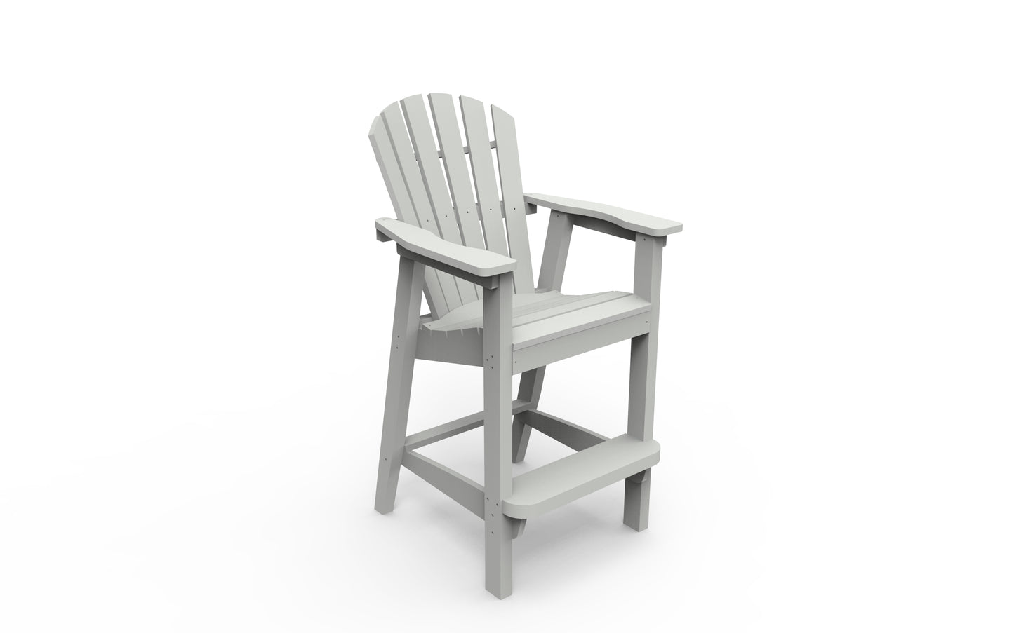 Seaside Casual Recycled Plastic Adirondack Shellback Bar Chair (BAR HEIGHT) - LEAD TIME TO SHIP 2 TO 4 WEEKS