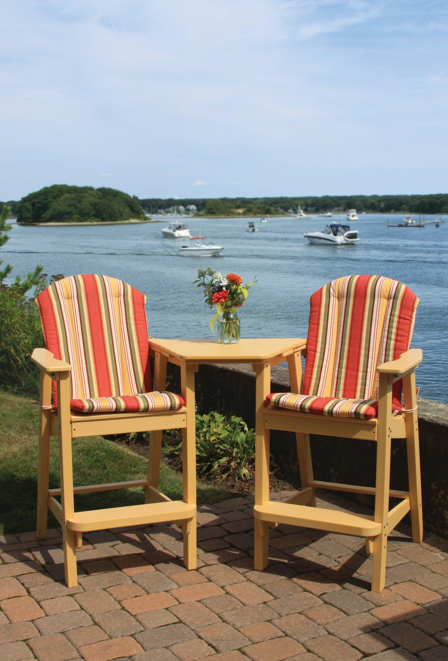 Seaside Casual Recycled Plastic Adirondack Shellback Bar Chair (BAR HEIGHT) - LEAD TIME TO SHIP 2 TO 4 WEEKS