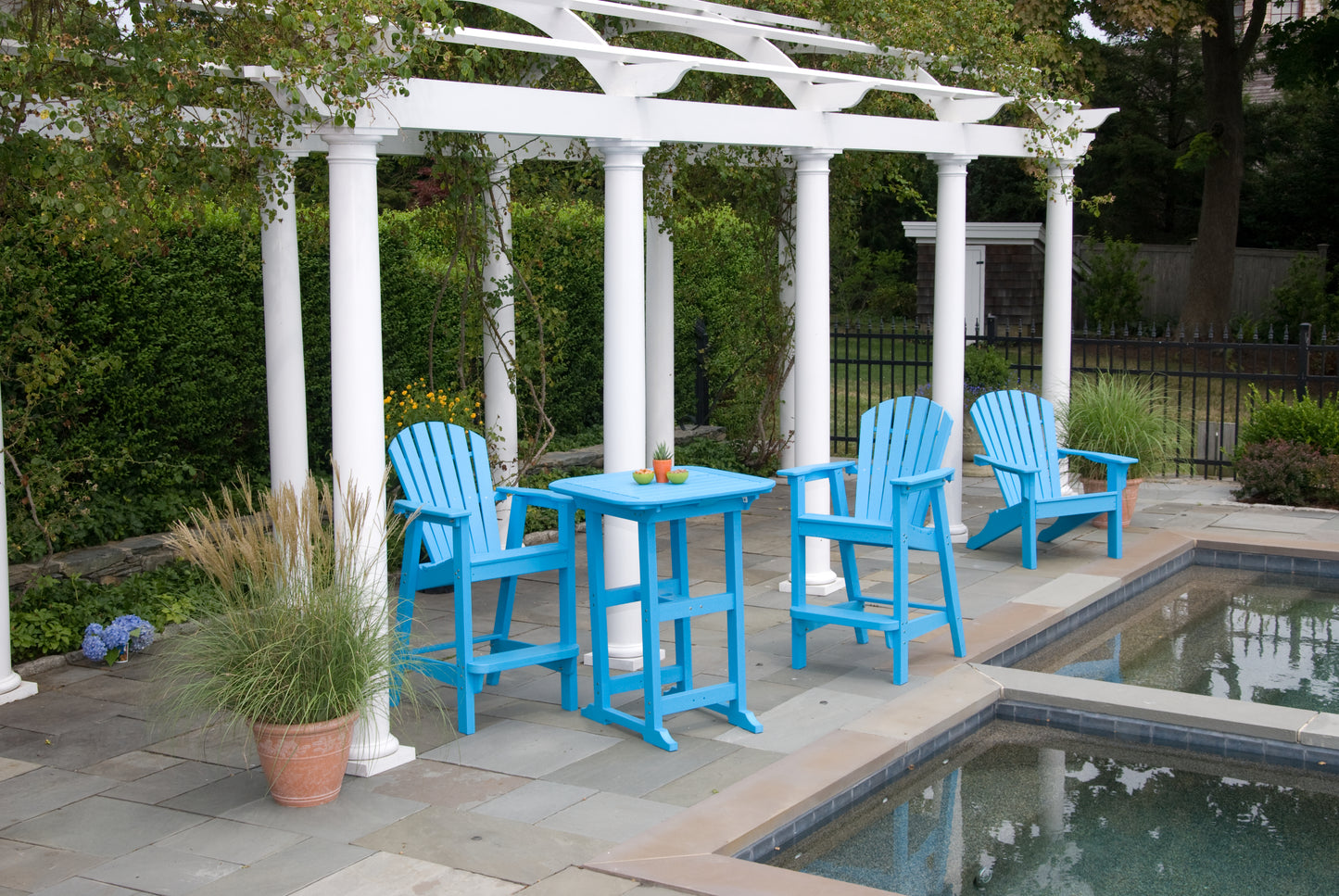 Seaside Casual Recycled Plastic Adirondack Shellback Bar Chair (BAR HEIGHT) - LEAD TIME TO SHIP 2 TO 4 WEEKS