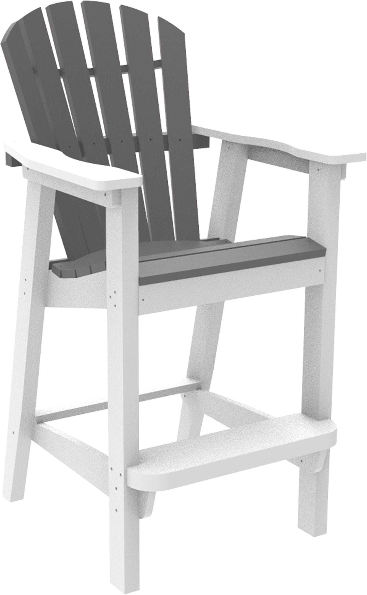 Seaside Casual Recycled Plastic Adirondack Shellback Bar Chair (BAR HEIGHT) - LEAD TIME TO SHIP 2 TO 4 WEEKS