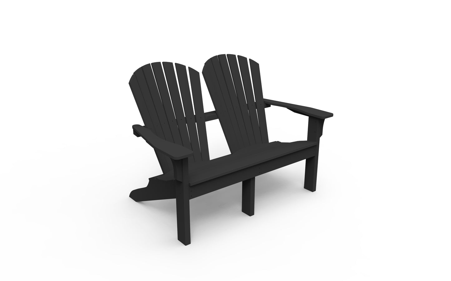Seaside Casual Recycled Plastic Adirondack Shellback Love Seat - LEAD TIME TO SHIP 2 TO 4 WEEKS