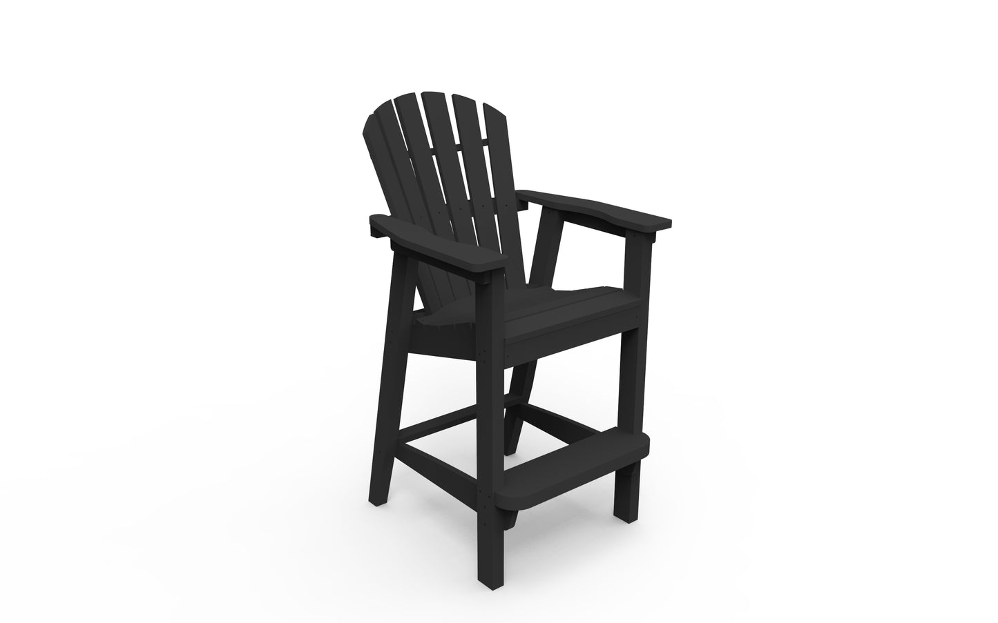 Seaside Casual Recycled Plastic Adirondack Shellback Bar Chair (BAR HEIGHT) - LEAD TIME TO SHIP 2 TO 4 WEEKS